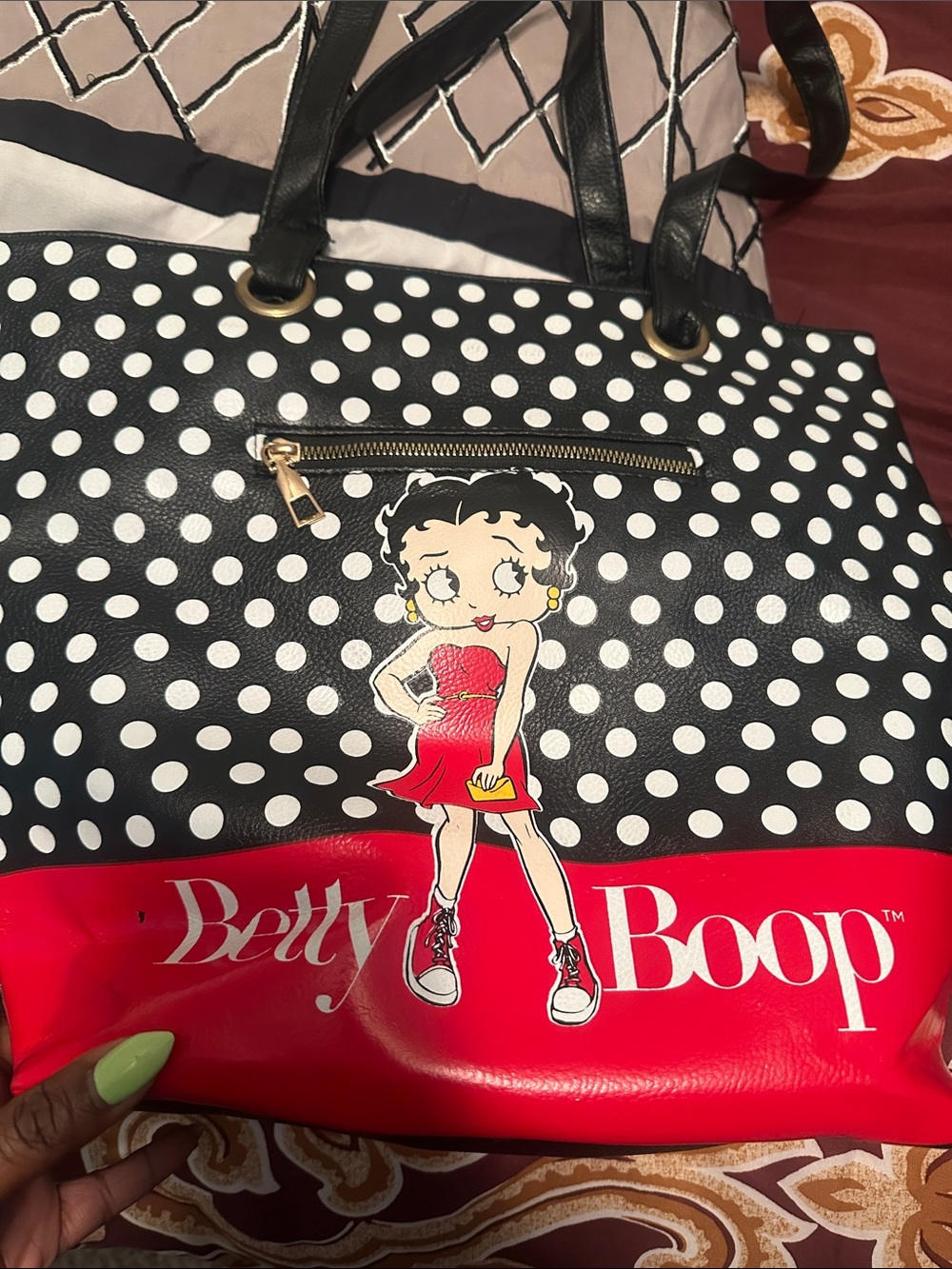 Betty Boop Black, White & Red Polka Dot Tote